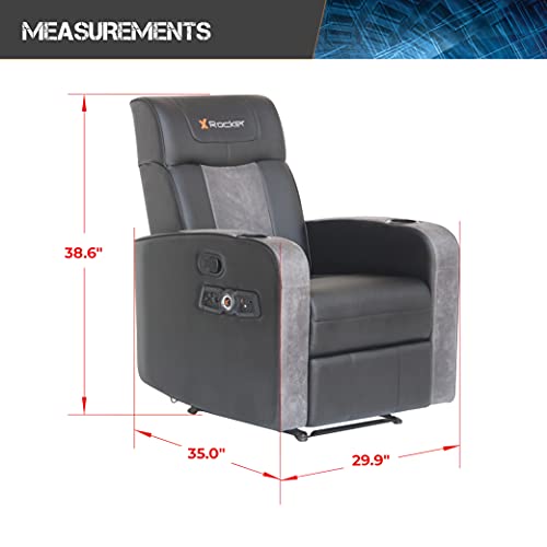 X Rocker Gamma Recliner Gaming Chair with Bluetooth Audio and Footrest, Black L57269