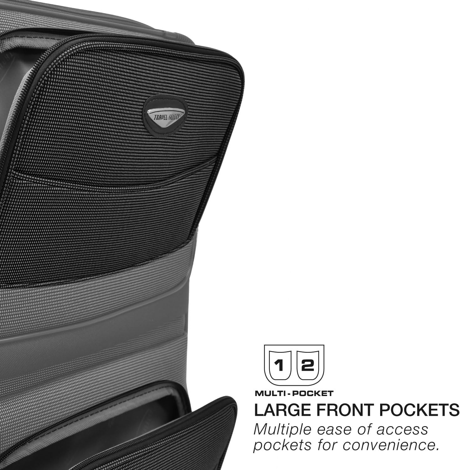 Travel Select Amsterdam Expandable Rolling Upright Luggage 2-Piece Set Navy U98533