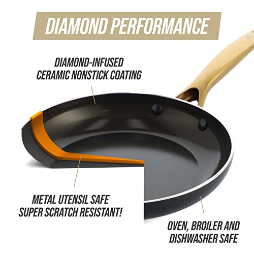 Blue Diamond 20 Piece Cookware and Bakeware Set, Diamond Infused Ceramic Nonstick, Blue J913894