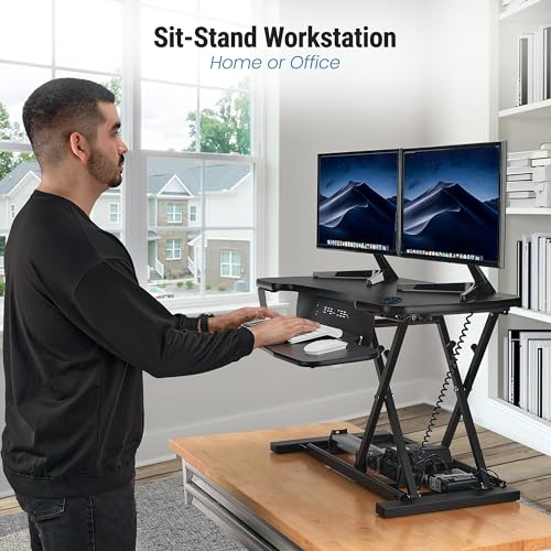 VERSADESK PowerPro™ 36 Inch Electric Standing Desk Converter, Black H627