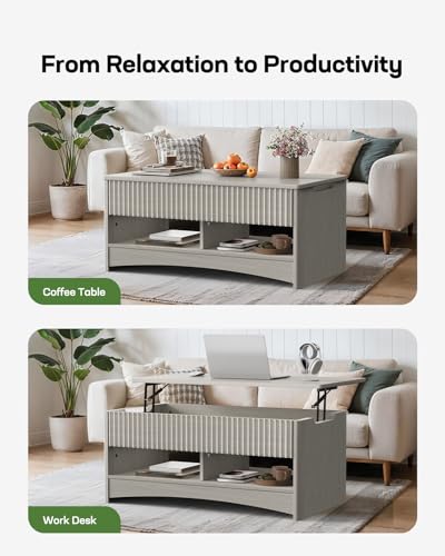 Marsail Lift Top Coffee Table with Storage, Natural Oak L27078