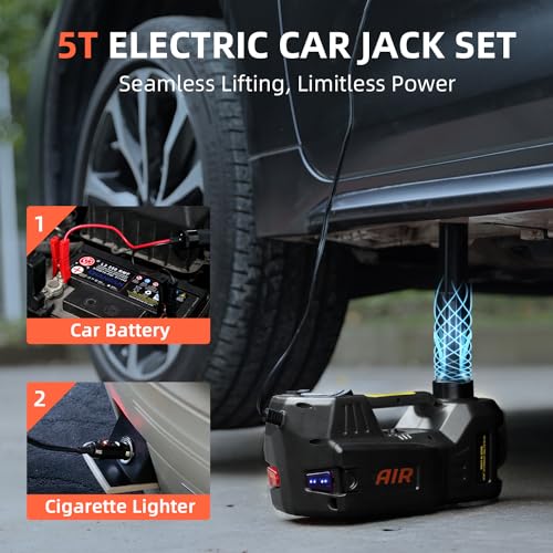12V 5 Ton Electric Car Jack with Inflator Pump for SUV Sedan MPV Y442659