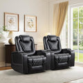 ANJ Power Recliner Chair with USB Ports and Cup Holders, PU Leather, Red R855581