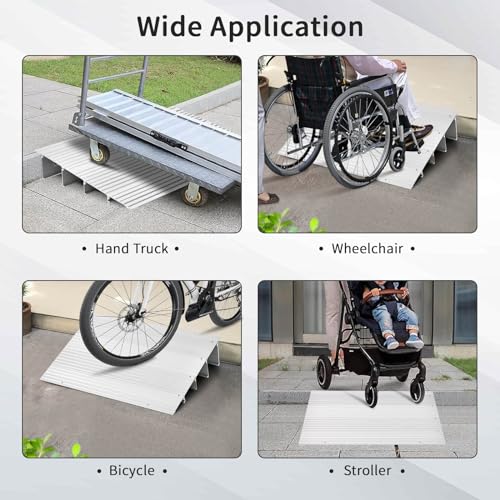 IRONMAX Door Threshold Ramp, 3" Rise Aluminum Entry Ramp for Wheelchairs H148247