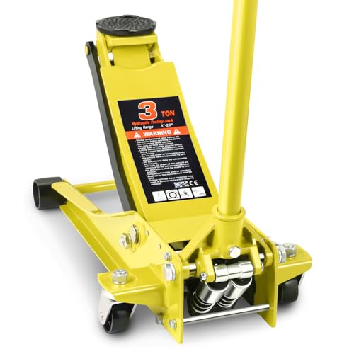 DNA MOTORING Floor Jack 3 Ton Low Profile Heavy Duty Hydraulic Car Jack, Black T11604
