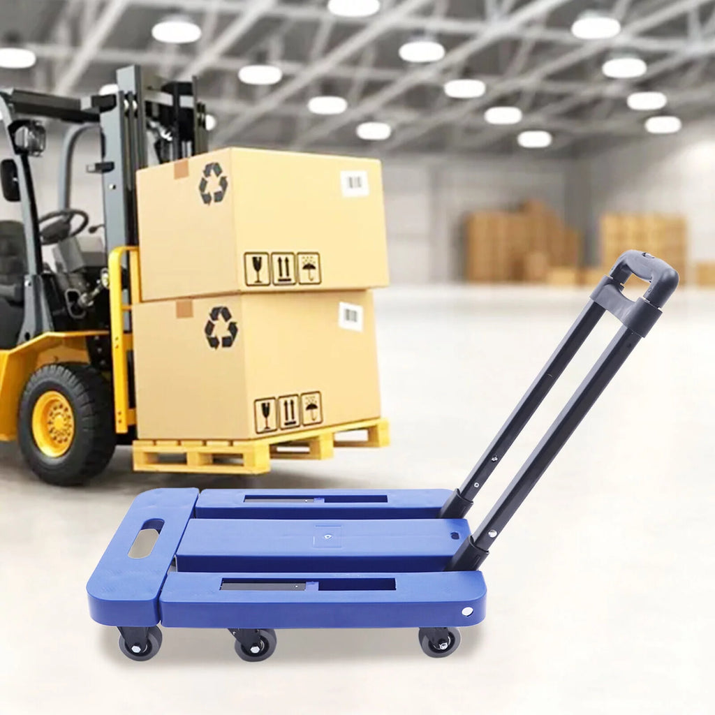Folding Dolly Trolley Cart 220lbs Capacity 6 Wheels P5568