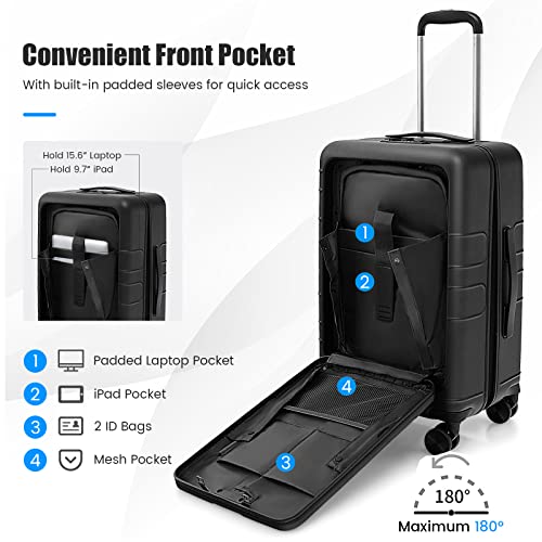 Goplus Carry On Luggage 20 Inch Hardside Suitcase with USB Charging Port I548338