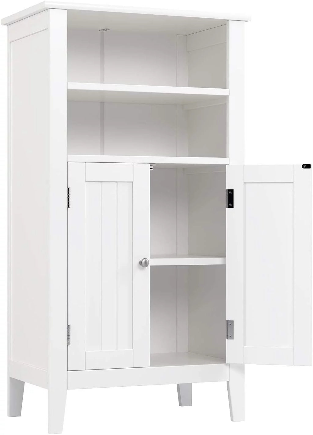 Homfa 2 Tier Bathroom Storage Cabinet with Doors, White Y42661