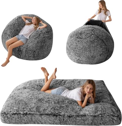 MAXYOYO Giant Bean Bag Chair Bed for Adults, Convertible Floor Sofa G466