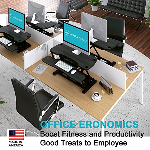 VERSADESK PowerPro™ 36 Inch Electric Standing Desk Converter, Black H627