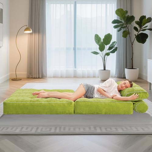 HABUTWAY Folding Sofa Bed Convertible Sleeper Chair with Dual-Pillow, Black D26880