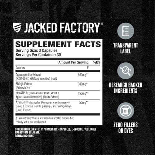 Jacked Factory Build-XT Daily Muscle Builder Supplement - 60 Veggie Pills C560