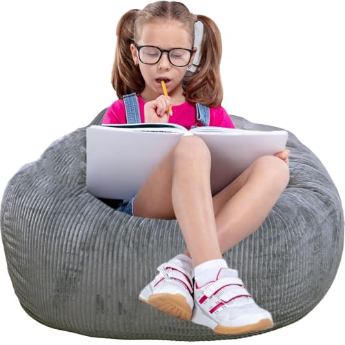 Faux Fur Bean Bag Chair for Adults with Filling, Blue J1419