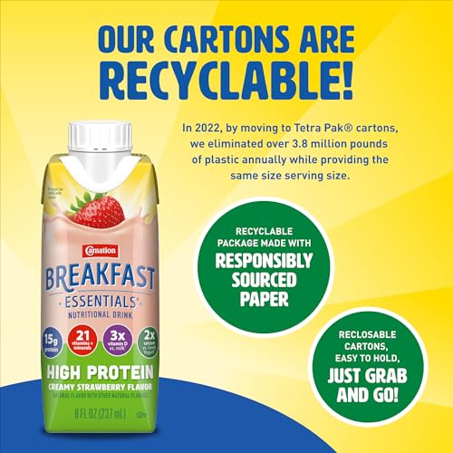 Carnation Breakfast Essentials High Protein Classic French Vanilla 8 FL OZ Carton 24-Pack A94582