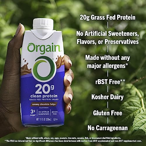 Orgain Clean Protein Shake, Vanilla Bean, 20g Whey, 11 Fl Oz (Pack of 12) L4233