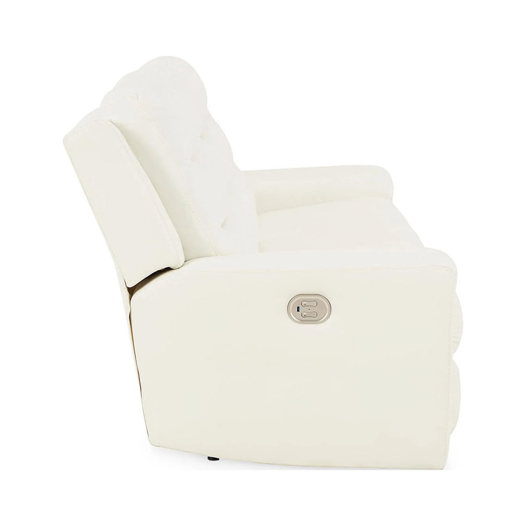 Ashley Furniture Warlin Faux Leather Power Reclining Sofa White V71079