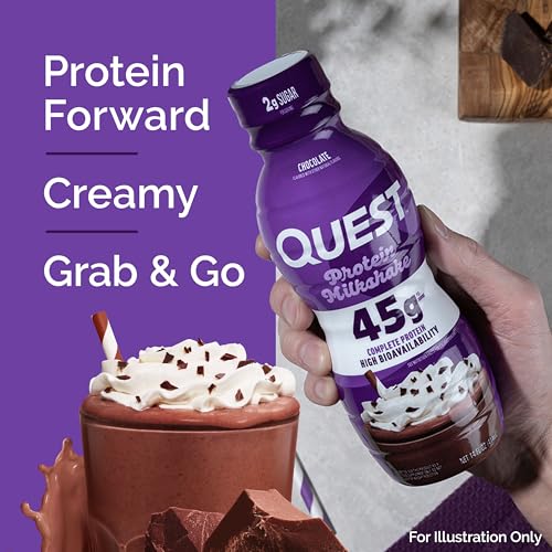 Quest Nutrition Chocolate Protein Shake, 45g Protein, 12 Count O25975