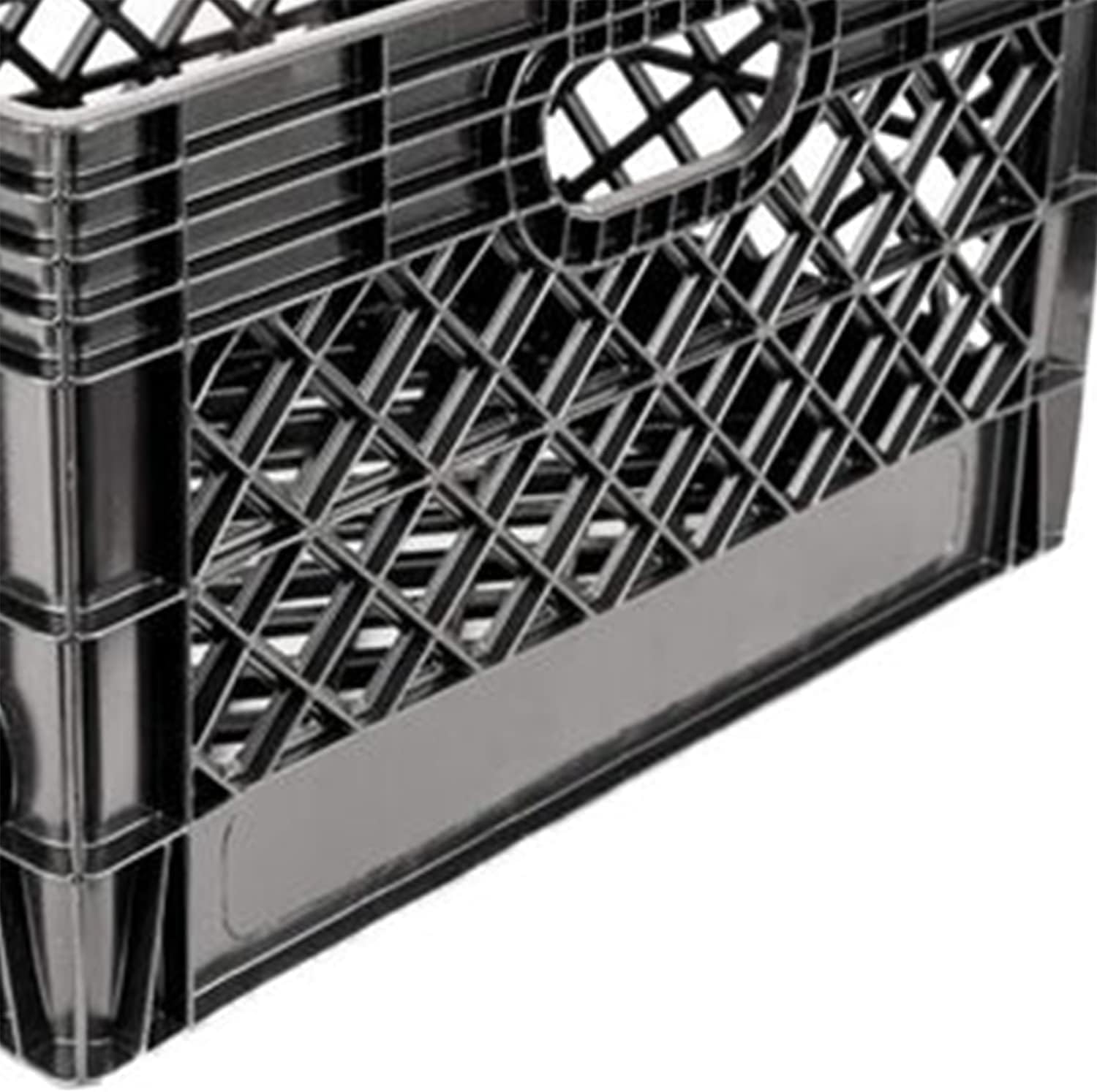 24QT Heavy-Duty Plastic Milk Crate, Black J19981