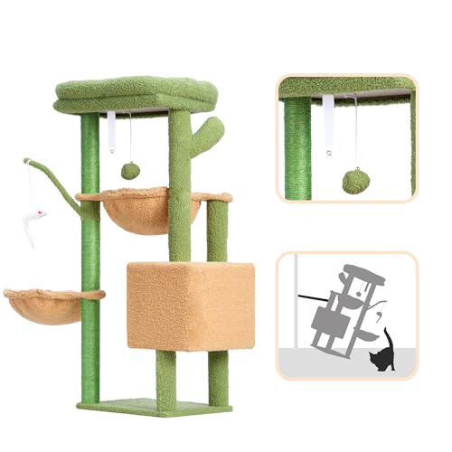 Heybly Cat Tree 39.4 Inches Tower Condo with Scratching Post for Indoor Cats F1156