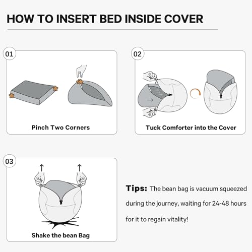 Giant Bean Bag Chair for Adults Convertible Bed with Microfiber Cover Charcoal G62613