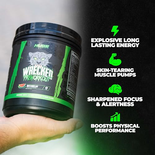 Wrecked Pre Workout Advanced Formula, 10g L-Citrulline, 6.4g Beta Alanine, 375mg Caffeine H8336