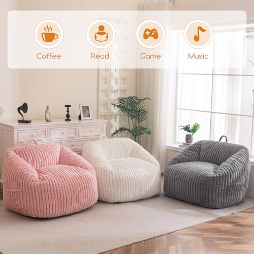 BYBYME Giant Bean Bag Chair for Adults, Floor Sofa, Grey V6052