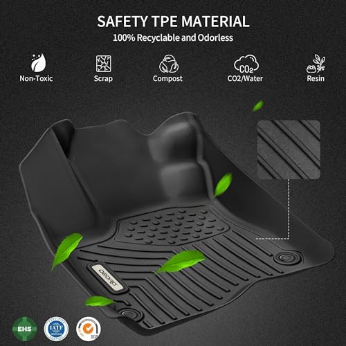 OEDRO Floor Mats for Toyota Camry 2024-2018 FWD, TPE All-Weather Full Set P751