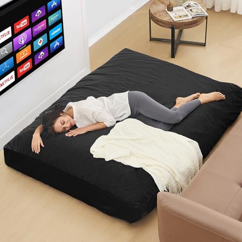 Giant Bean Bag Chair for Adults Convertible Bed with Microfiber Cover Charcoal G62613