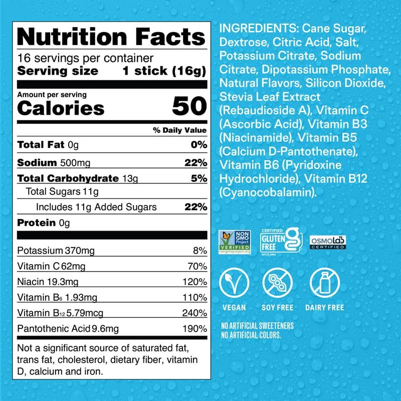Liquid I.V. Hydration Multiplier Lemon Lime Electrolyte Powder Drink Mix, 16 Servings K2401