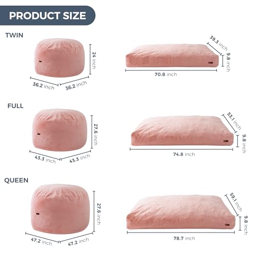 MAXYOYO Giant Bean Bag Chair Bed for Adults, Convertible Floor Sofa G466