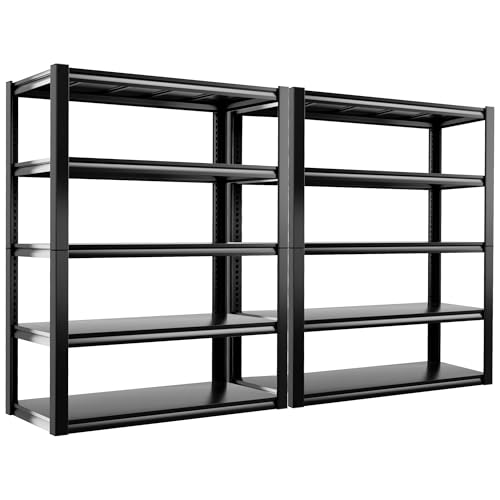 REIBII 48" W Garage Shelving 3000LBS Metal Shelving Heavy Duty Storage Shelves Adjustable Metal Shelf Industrial Pantry Shelves for Warehouse Garage Basement 48" W x 24" D x 72" H