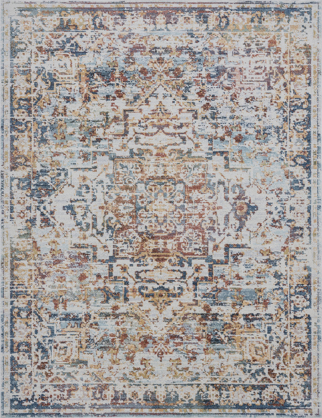 Traditional 5x7 Area Rug Oriental Navy Cream Living Room M4834