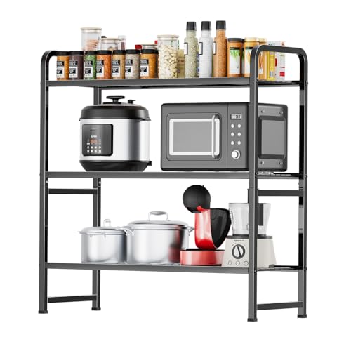 3 Tier Metal Wire Shelving Unit, Heavy Duty, Black O816606