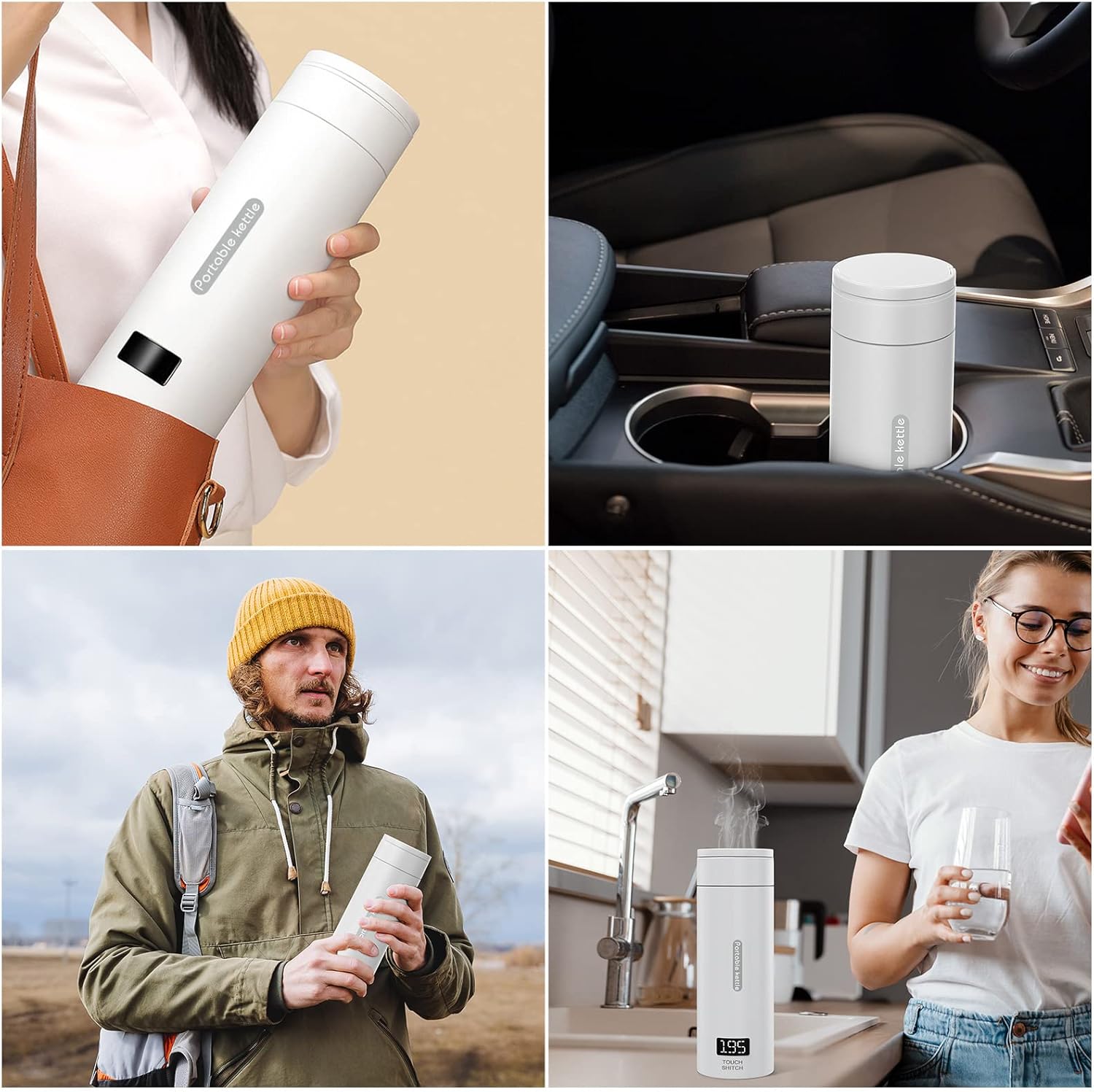 Portable Electric Tea Kettle 380ml with Auto Shut-Off V437218