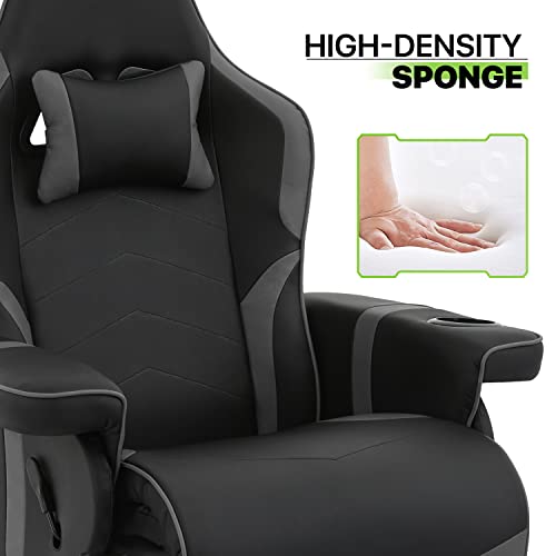 Magshion 360° Swivel Gaming Recliner Chair, Ergonomic PU Leather, Grey G328110