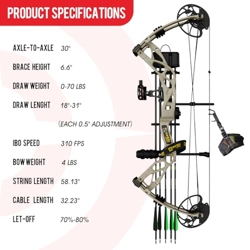 Sanlida Dragon X9 Compound Bow Package for Adults with Arrows L274527