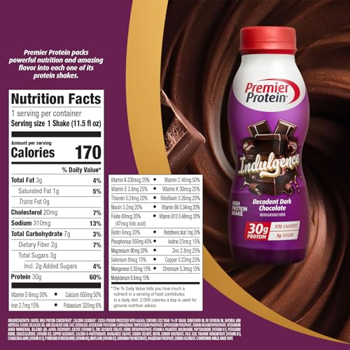 Premier Protein Indulgence Protein Shake, Salted Caramel Truffle, 30g Protein, 11.5 fl oz, Pack of 12 I908221