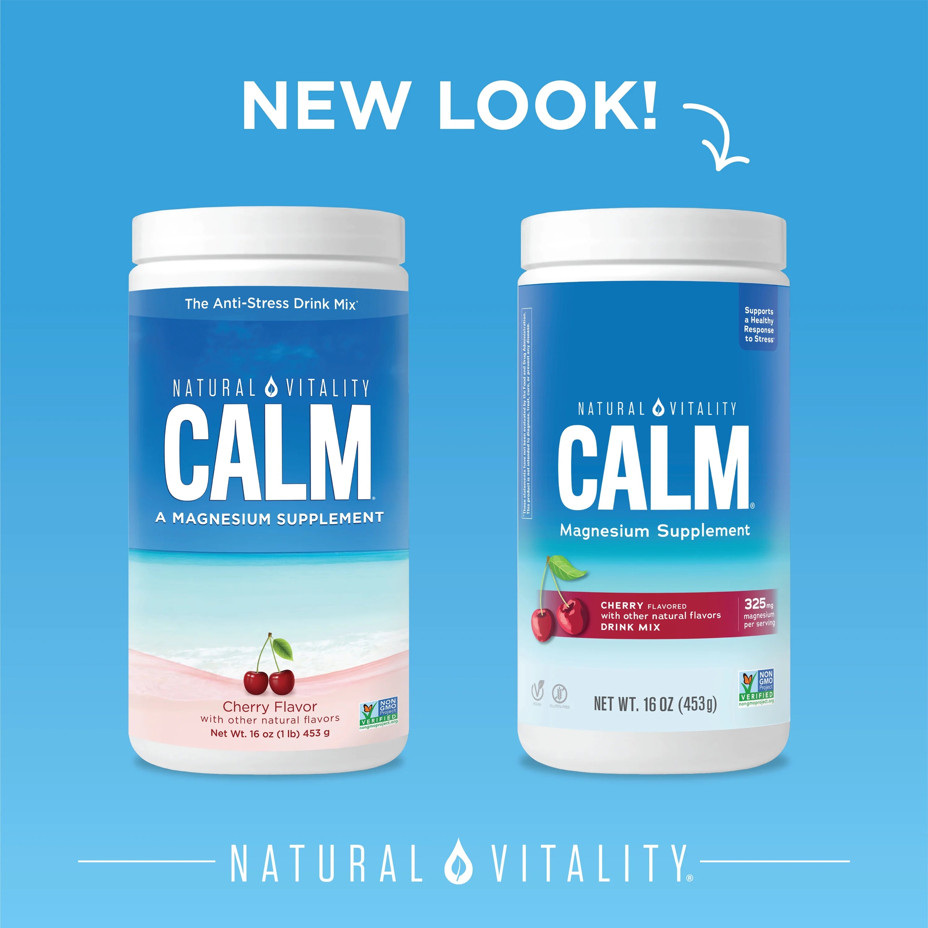 Natural Vitality CALM Magnesium Powder Supplement, Cherry, 16 oz F717