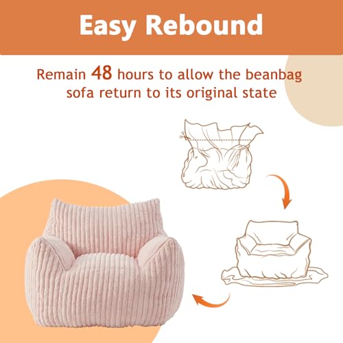 Giant Bean Bag Chair with Filling and Armrests for Adults Teens P241564