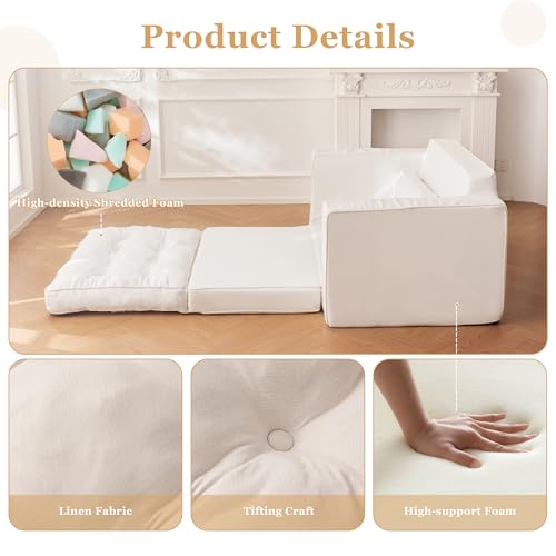 YOSHOOT Loveseat Sleeper Sofa 55" Convertible Sofa Bed Couch with Reclining Backrest U145129