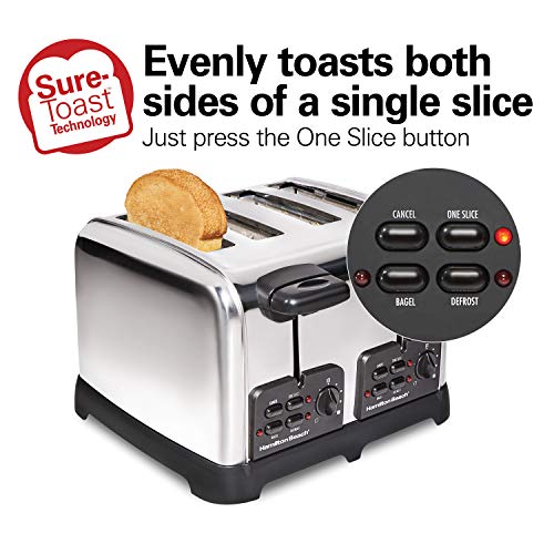 Hamilton Beach 24782 Retro 4 Slice Toaster, Polished Stainless Steel Z510338