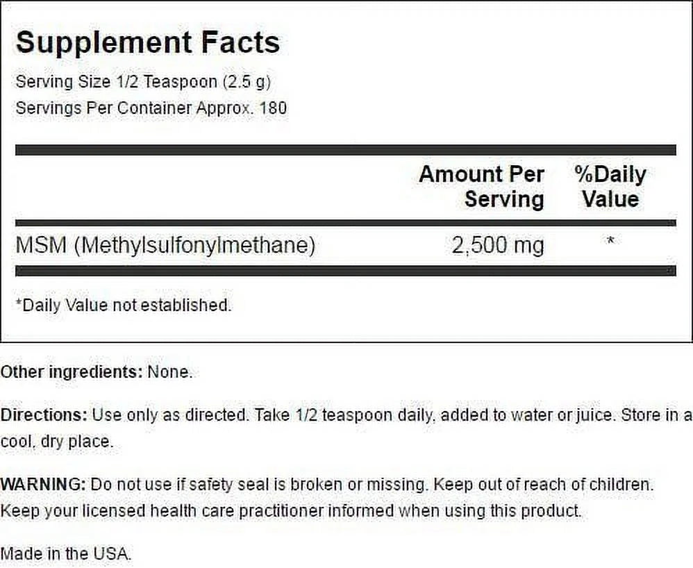 Lifetime Vitamins 100% Pure MSM Powder 16 oz N603923