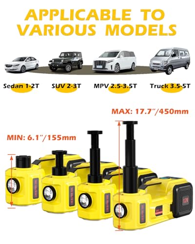 Electric Car Jack 5 Ton 12V with Impact Wrench, Tire Inflator and LED Light G256332