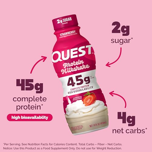 Quest Nutrition Chocolate Protein Shake, 45g Protein, 12 Count O25975