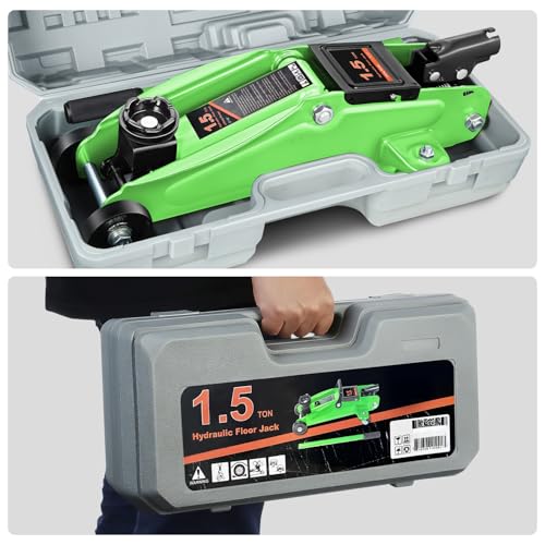 DNA MOTORING Floor Jack 3 Ton Low Profile Heavy Duty Hydraulic Car Jack, Black T11604