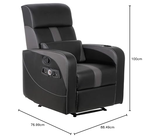 X Rocker Gamma Recliner Gaming Chair with Bluetooth Audio and Footrest, Black L57269
