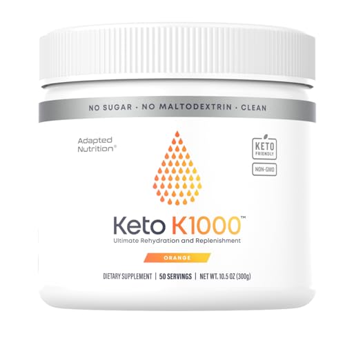 Hi-Lyte Keto K1000 Electrolyte Powder | Unflavored | Hydration Supplement Drink Mix | Boost Energy & Beat Leg Cramps | No Sugar, No Stevia, No Maltodextrin | 50 Servings