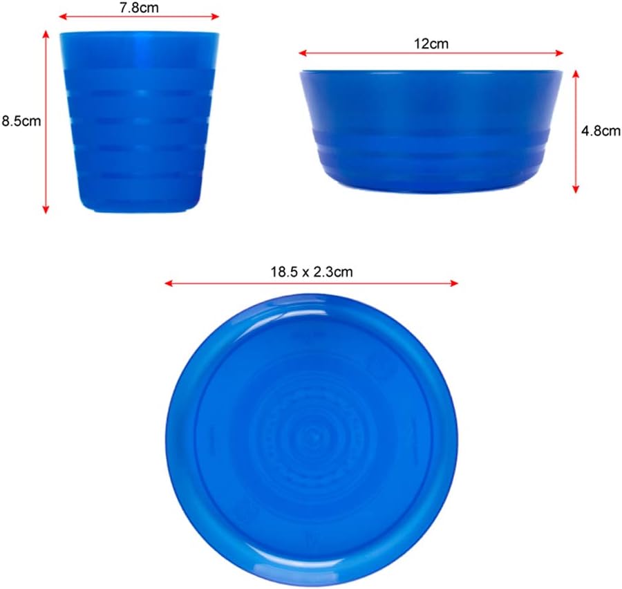 Rainbow Plastic Dinnerware Set for 8 Kids Plates Bowls Cups Reusable BPA Free F372533
