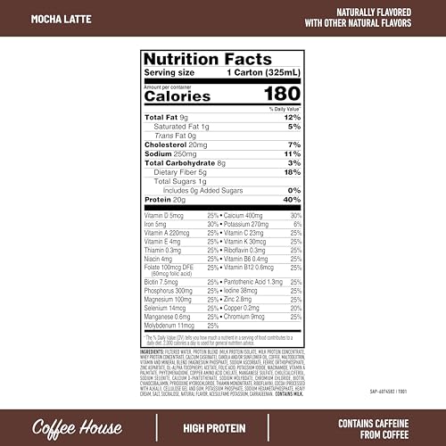 SlimFast Protein Shake, Chocolate, 20g Protein, Meal Replacement, 12 Count R712103