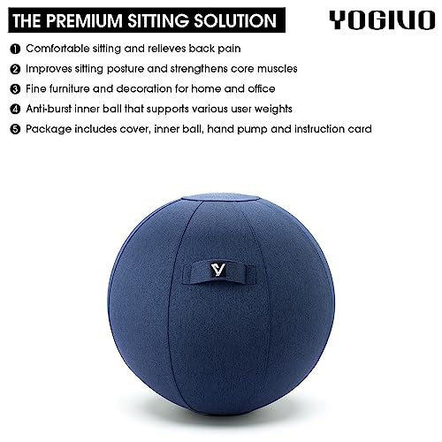 Exercise Ball Chair with Cover for Office, Home, Pilates and Yoga L1224